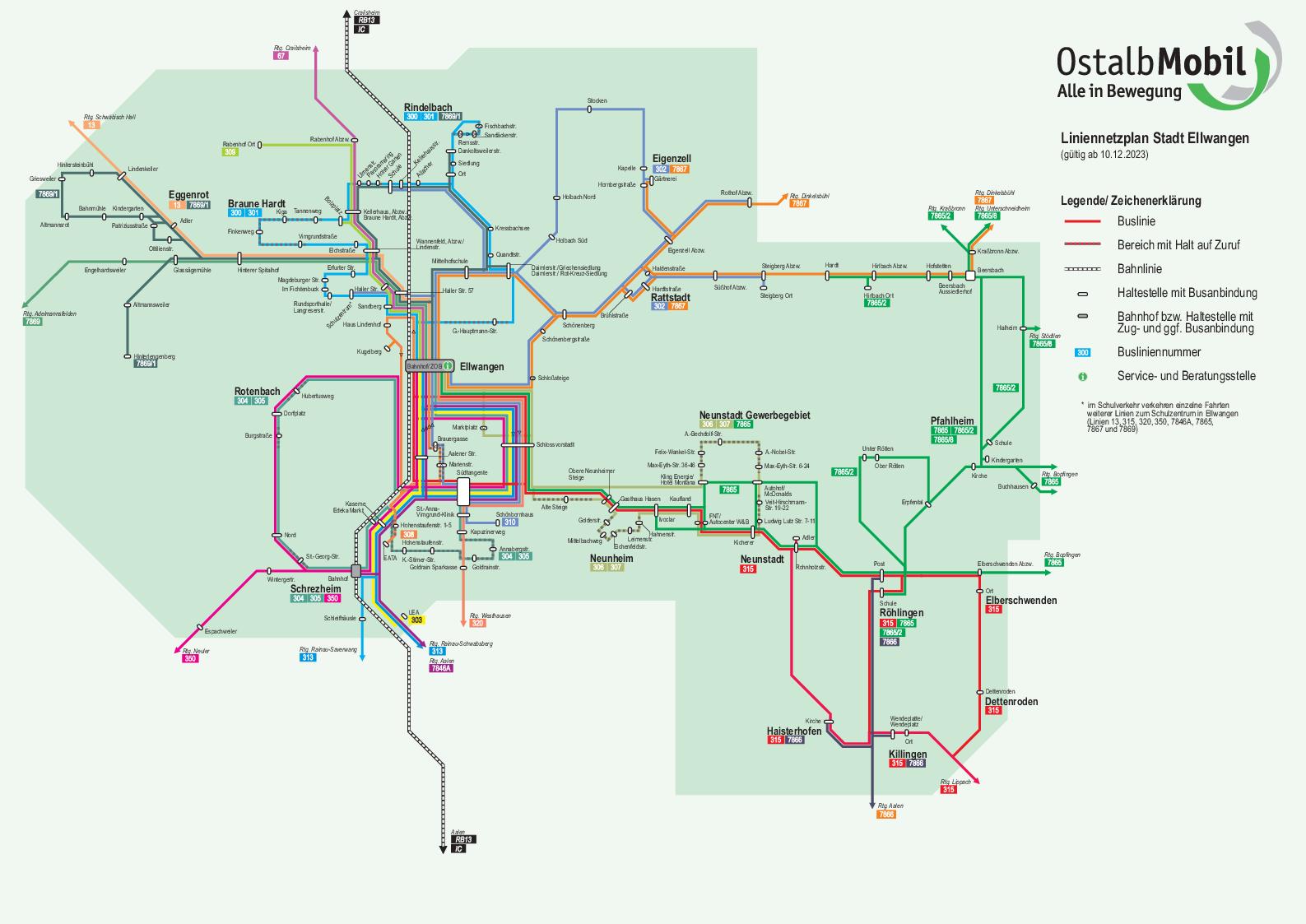 Liniennetzplan Ostalbkreis